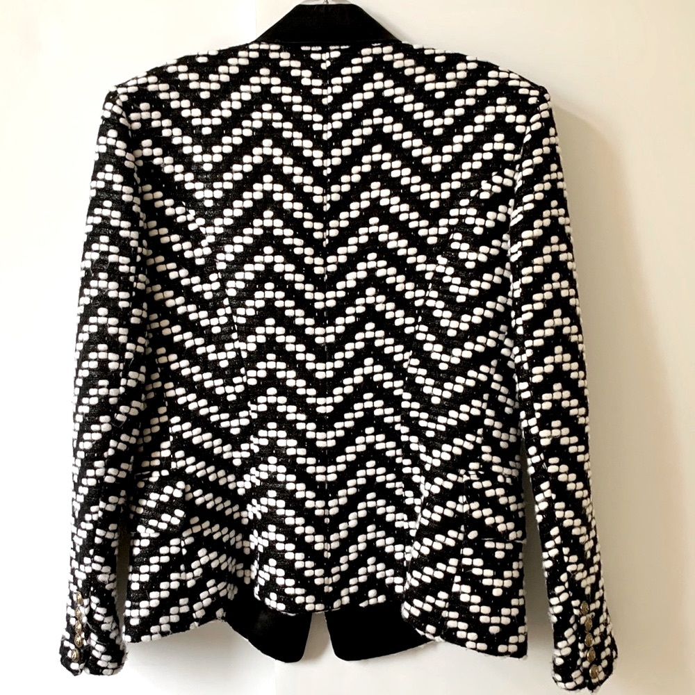 BALMAIN Blazer Tweed Chevron wool - Picture 7 of 15
